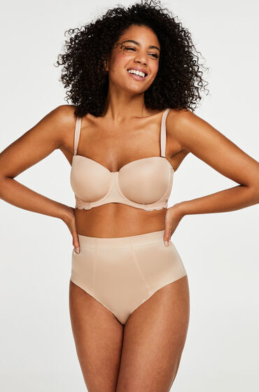 Hunkemöller Corrigerende hoge string - Level 3 Beige  - Beige - Size: M