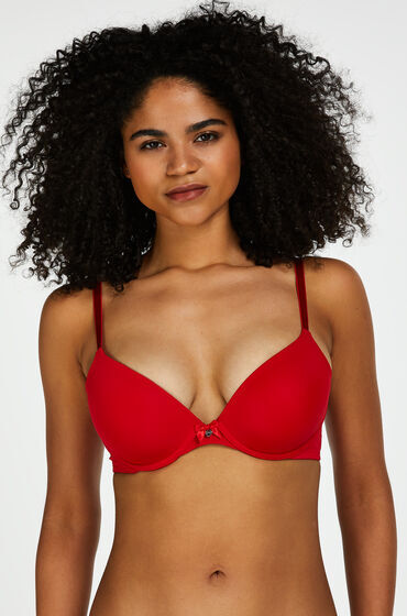 Hunkemöller Voorgevormde beugel bh Plunge Rood  - Rood - Size: B75