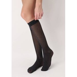 Oroblu Knee Highs Shiny Black Gold