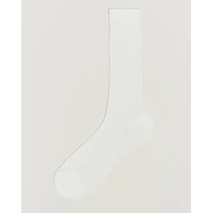 Bresciani Cotton Ribbed Short Socks White