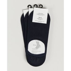 Amanda Christensen 3-Pack True Cotton Invisible Socks Dark Navy