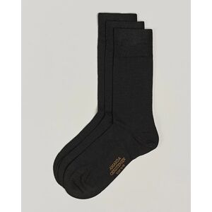 Amanda Christensen 3-Pack Icon Wool/Cotton Socks Dark Brown