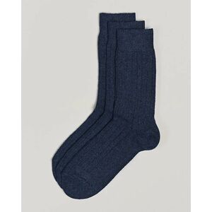 Amanda Christensen 3-Pack Supreme Wool/Cashmere Sock Dark Blue Melange