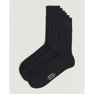 Amanda Christensen 6-Pack True Cotton Ribbed Socks Black