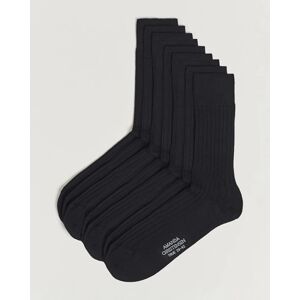 Amanda Christensen 9-Pack True Cotton Ribbed Socks Black