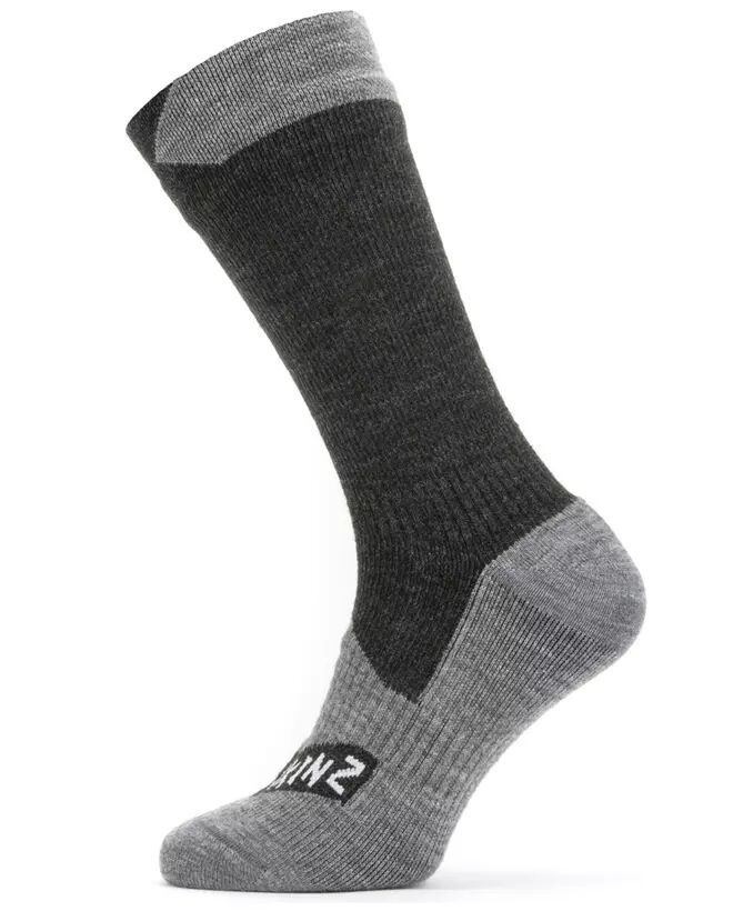 Sealskinz Cold Weather Mid - Sokk - Black/Grey Marl - XL