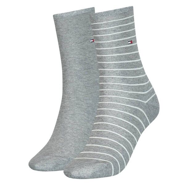 Tommy Hilfiger 2-pakning Classic Small Stripe Socks - Greystriped