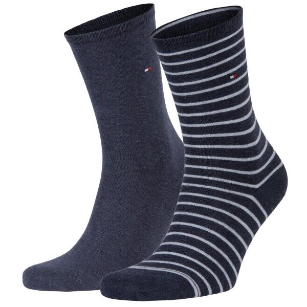 Tommy Hilfiger 2-pakning Classic Small Stripe Socks - Blue Striped