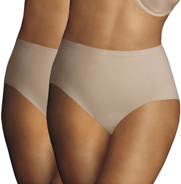 Maidenform 2-pakning Sleek Smoothers Tummy Control Brief - Beige