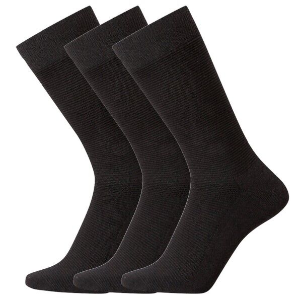 Claudio 3-pakning Rib Heavy Cotton Socks - Black