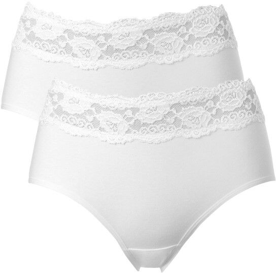 Trofé Trofe Lace Trimmed Midi Briefs 2-pakning - White