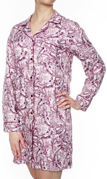 Damella Woven Viscose Nightshirt - Pink Pattern