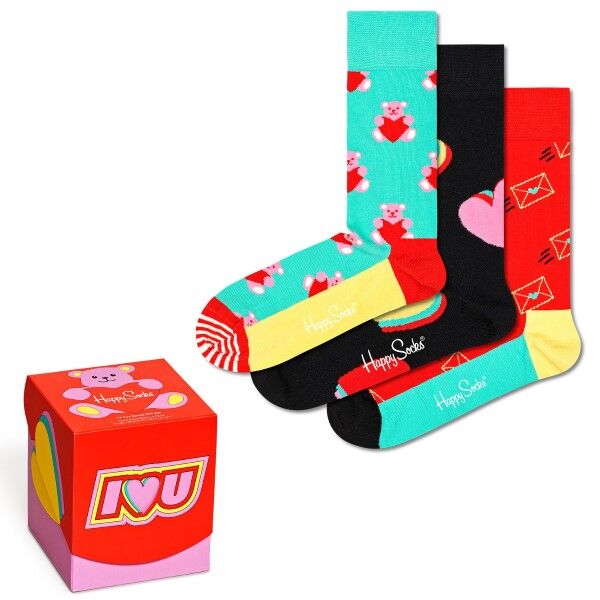 Happy socks 3-pakning I Love You Gift Box - Mixed