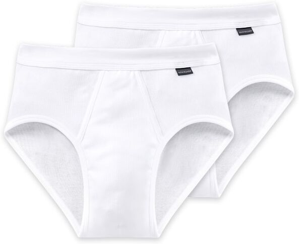 Schiesser 2-pakning Essentials Fine Rib Sports Briefs 3XL - White