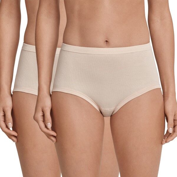 Schiesser 2-pakning Original Classics Fine Rib Waist Panties - Beige