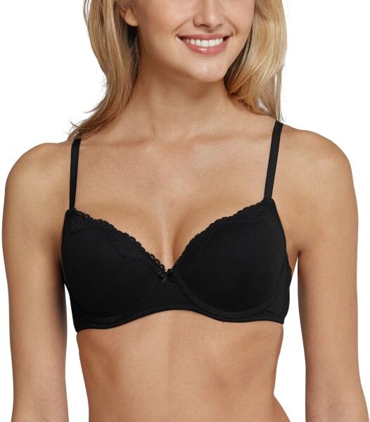 Schiesser Pure Cotton Underwire Bra - Black