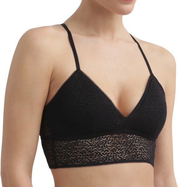 DKNY Modern Lace Racerback Longline Bralette - Black