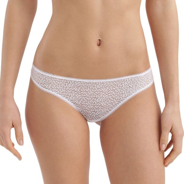 DKNY Modern Lace Trim Thong - White