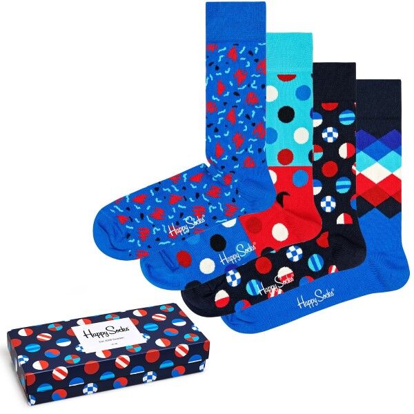 Happy socks 4-pakning Navy Gift Box 650 - Mixed