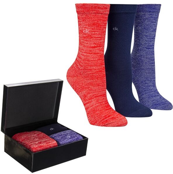 Calvin Klein 3-pakning Isla Holiday Sparkle Socks Gift Box - Blue/Red