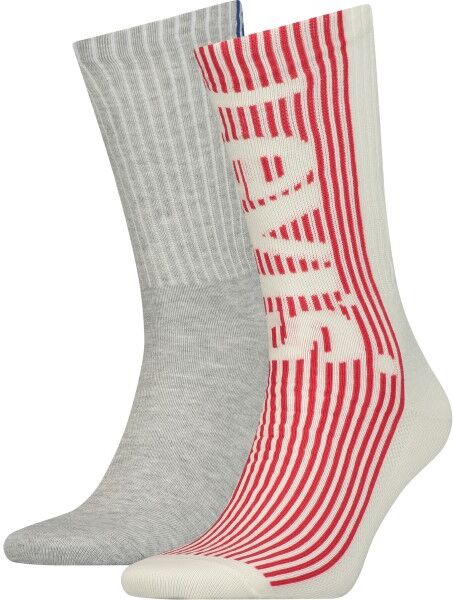 Levis 2-pakning Retro Regular Cut Sock - Red/Grey