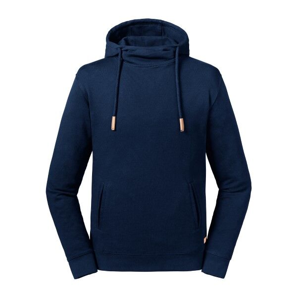 Russell Athletic Pure Organic High Collar Hooded Sweat - Navy-2
