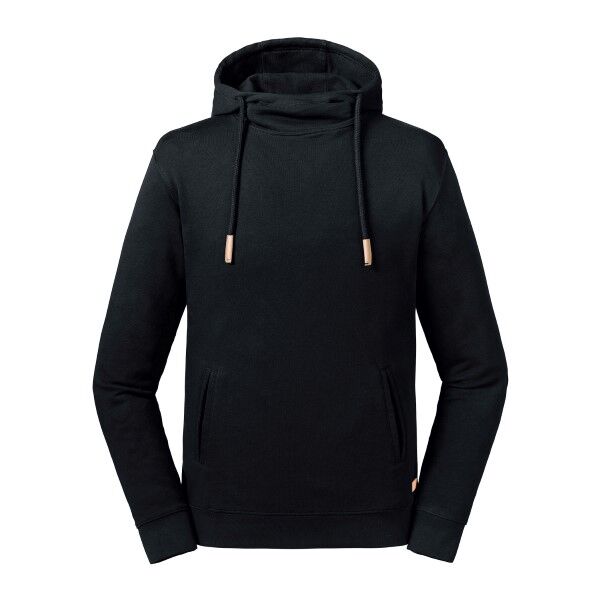 Russell Athletic Pure Organic High Collar Hooded Sweat - Black