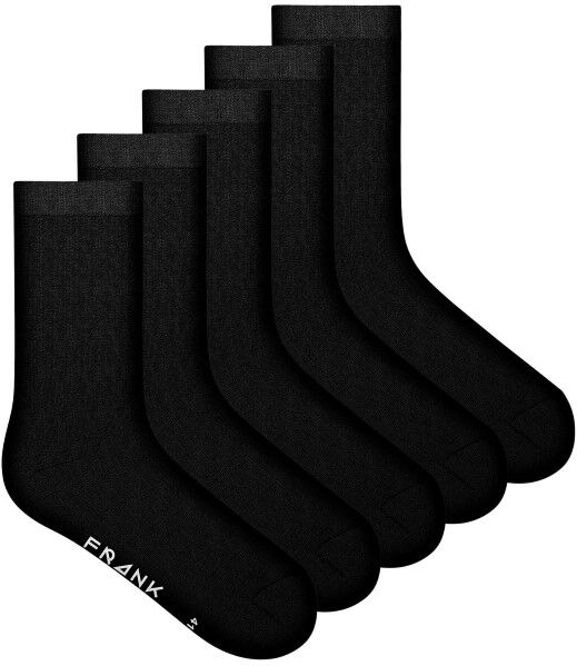 Frank Dandy 5-pakning Bamboo Solid Crew Socks - Black