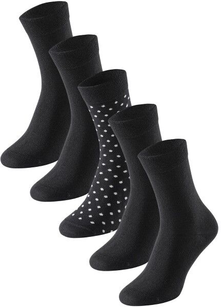 Schiesser 5-pakning Women Socks - Black pattern-2