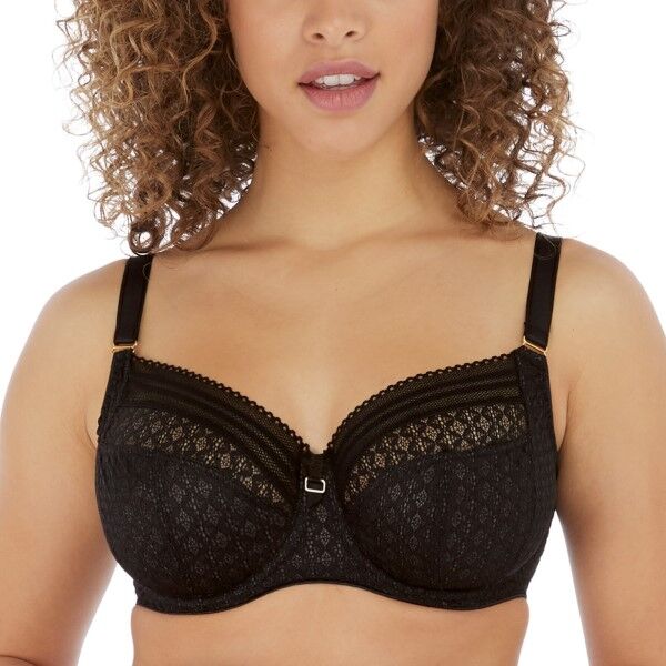 Freya Viva Underwire Side Support Lace Bra - Black