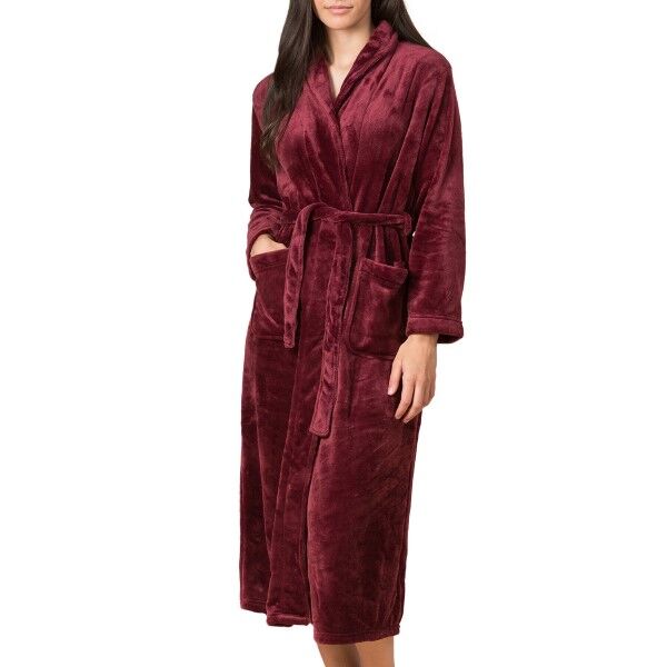 Trofé Trofe Silk Fleece Robe Long Sleeve - Wine red