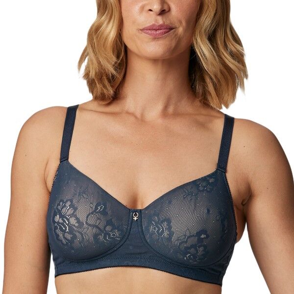 Abecita Sheer Wireless Spacer Bra - Midnightblue