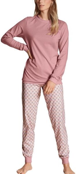 Calida Lovely Nights Pyjama With Cuff - Pink Pattern