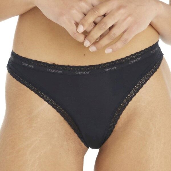 Calvin Klein Bottoms Up Refresh Thong - Black