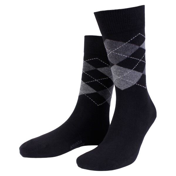 Amanda Christensen True Ankle Argyle Sock - Black/Grey