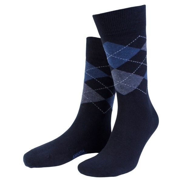 Amanda Christensen True Ankle Argyle Sock - Navy/Blue