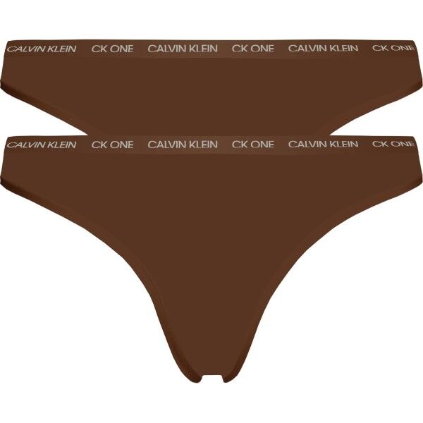 Calvin Klein 2-pakning One Cotton Stretch Plus Thong - Darkbrown