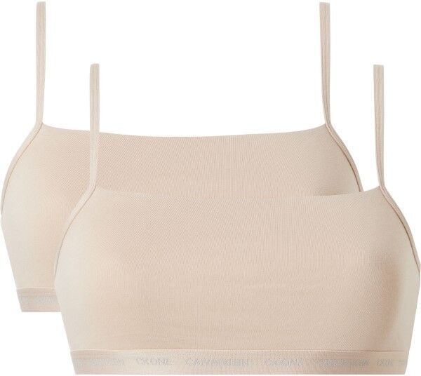 Calvin Klein 2-pakning One Cotton Unlined Plus Bralette - Beige