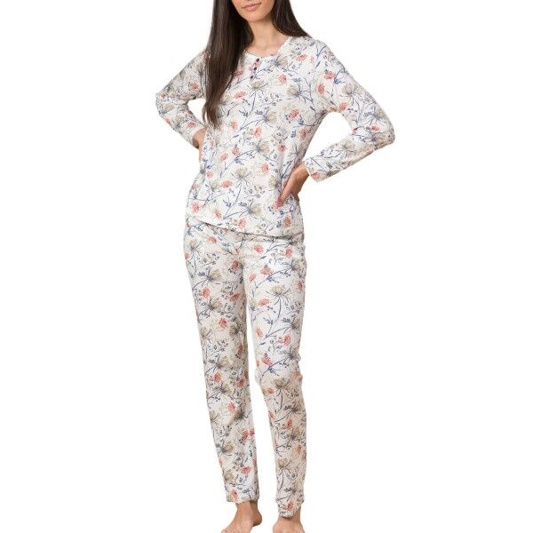 Trofé Trofe Field Flower Pyjamas - White Pattern-2