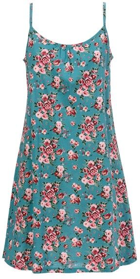 Trofé Trofe Vintage Rose Sleeveless Nightdress - Turquoise Patt