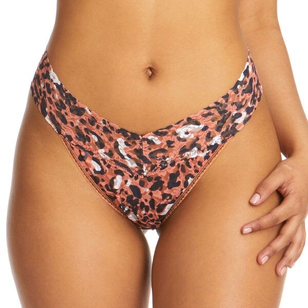 Hanky Panky Cheeky Cheetah Original Rise Thong - Apricot