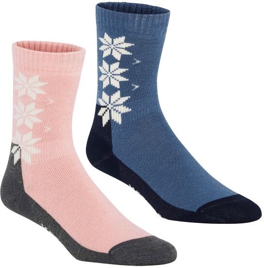 Kari Traa 2-pakning Wool Sock - Pink/Blue