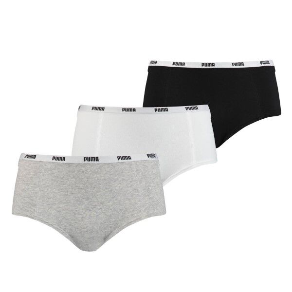 Puma 3-pakning Iconic Cotton Mini Shorts - Grey/Black