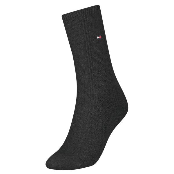Tommy Hilfiger Women Cable Cashmere Sock - Black