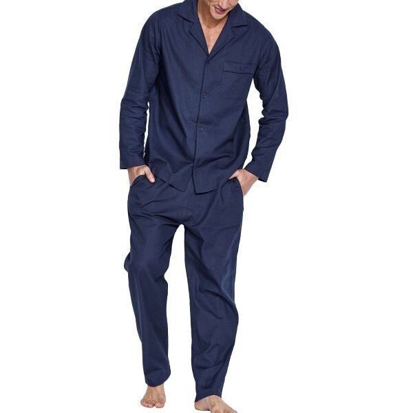 Panos Emporio Organic Cotton Pyjama Set - Navy