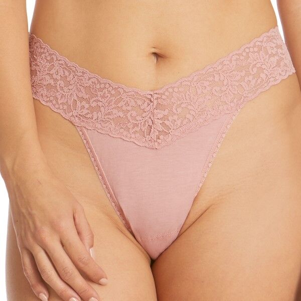 Hanky Panky Classic Cotton Original Rise Thong - Ancientpink