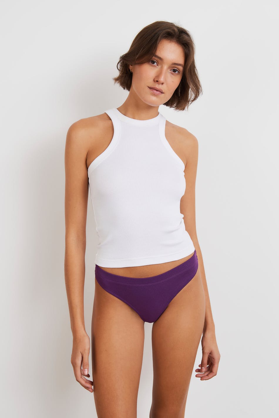 Gina Tricot Linda cotton string XXL  Plum (3491)