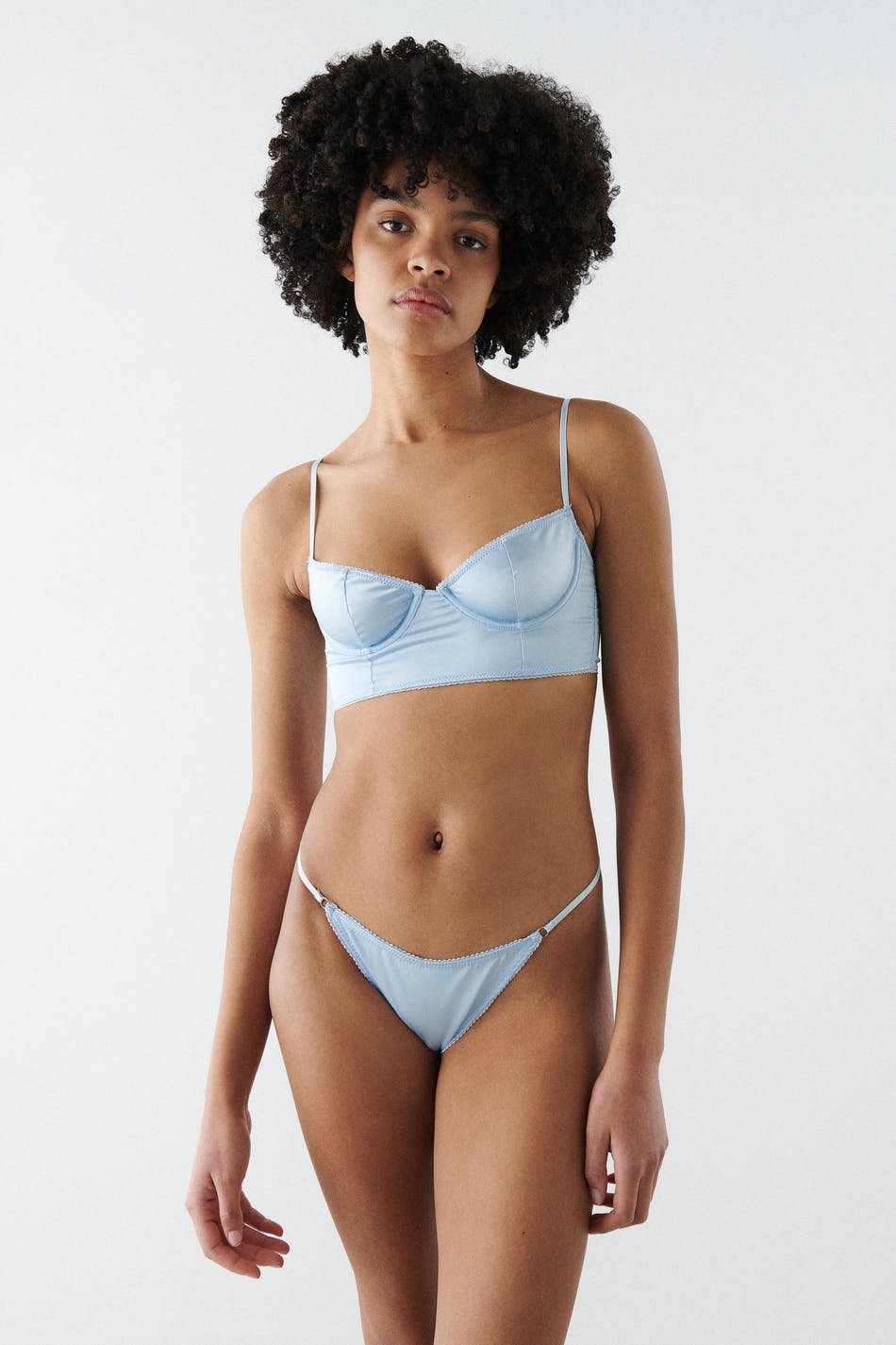 Gina Tricot Nicole satin bralette S  Blue