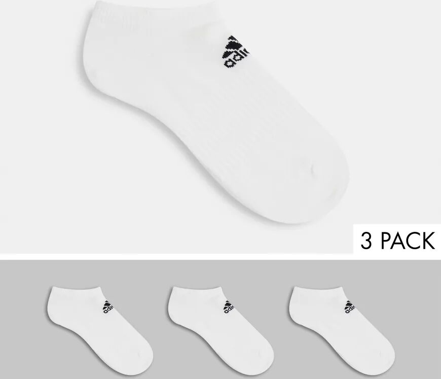 adidas performance adidas Training 3 pack no show socks in white  White