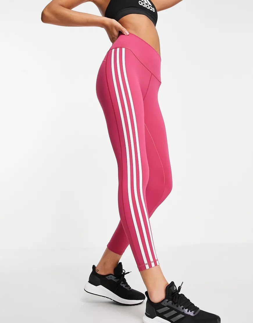 adidas performance adidas Training Believe 3 stripe leggings in pink  Pink